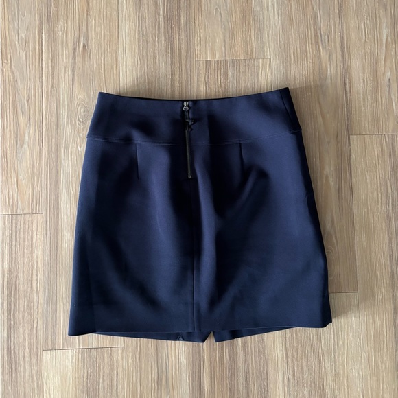J. Crew Mini Skirt Navy Blue Wrap Crossover Lined Women 4 Preppy Office Academia - Picture 2 of 10